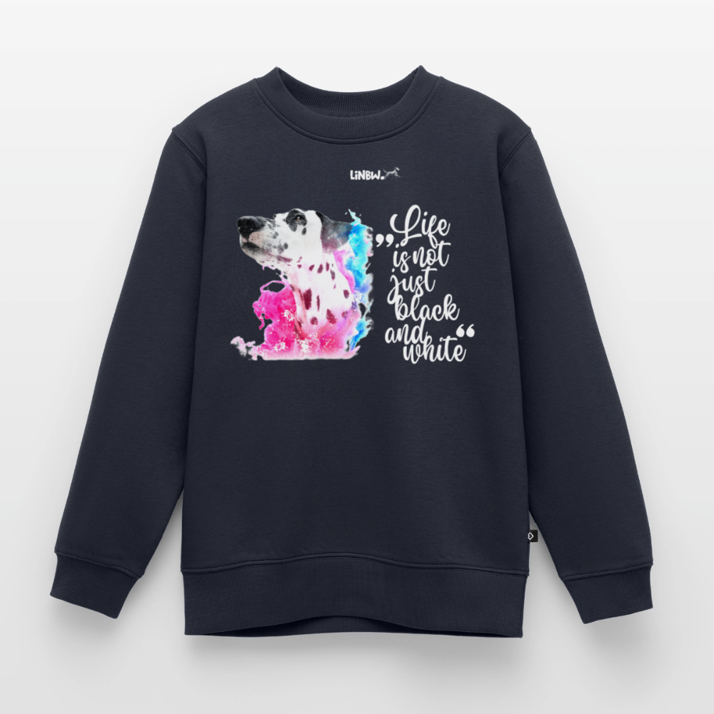 Boa's Pullover Splash Life is not just black and white Edition White - Navy
