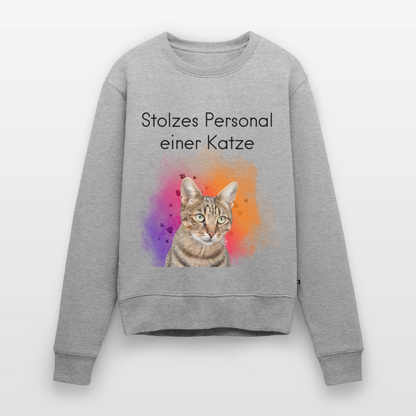 Pedro's Pullover Stolzes Personal einer Katze Black Edition - Grau meliert