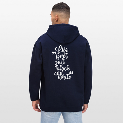 LiNBW. Crew Hoodie White Edition Life is not just black and white - Navy