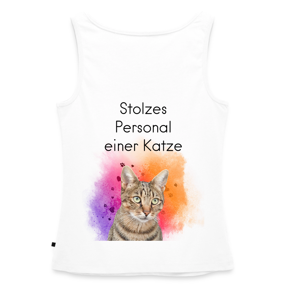 Pedro´s Tank Top Premium Stolzes Personal einer Katze CAT MOM Black Edition - Weiß