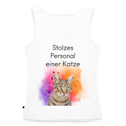 Pedro´s Tank Top Premium Stolzes Personal einer Katze CAT MOM Black Edition - Weiß