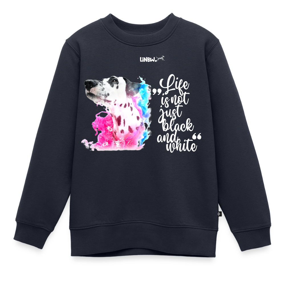 Boa's Pullover Splash Life is not just black and white Edition White - Navy