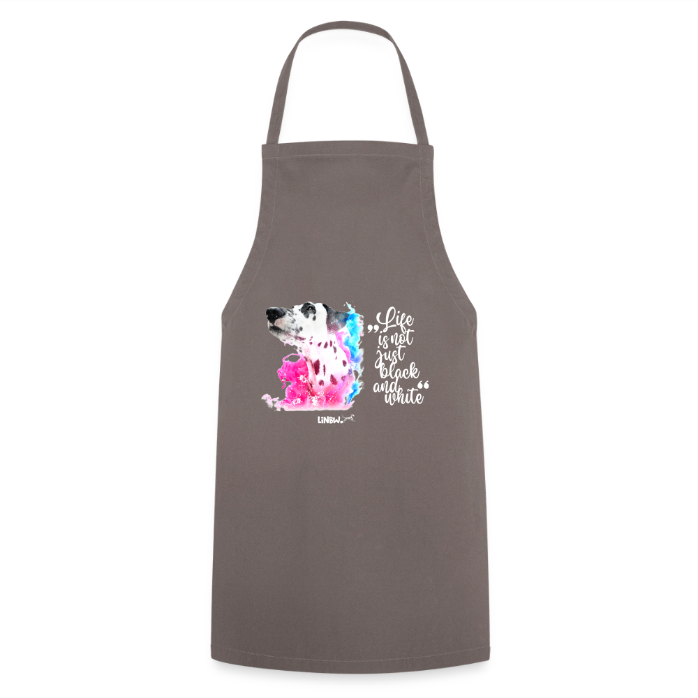 Boa´s Kochschürze Splash Life is not just black and white Edition White - Grau