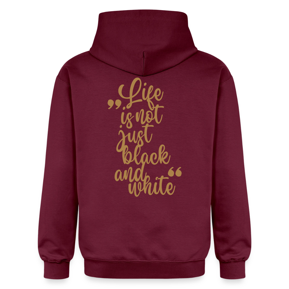LiNBW. Crew Hoodie Brown Edition Life is not just black and white - Maroon