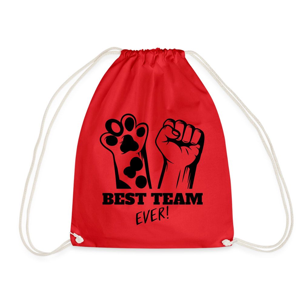 Best Team Ever Turnbeutel Black Edition - Rot