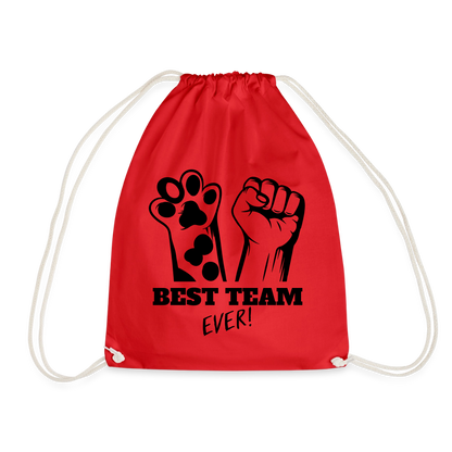 Best Team Ever Turnbeutel Black Edition - Rot
