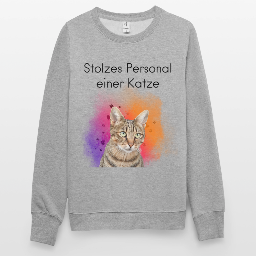 Pedro's Classic Pullover Stolzes Personal einer Katze Black Edition - Weißgrau meliert