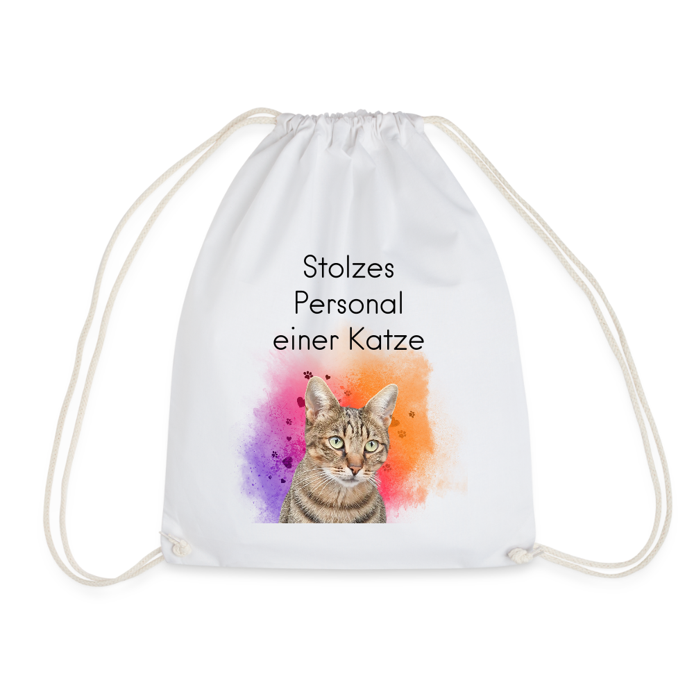 Pedro´s Turnbeutel Stolzes Personal einer Katze - Weiß