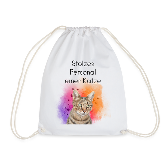 Pedro´s Turnbeutel Stolzes Personal einer Katze - Weiß