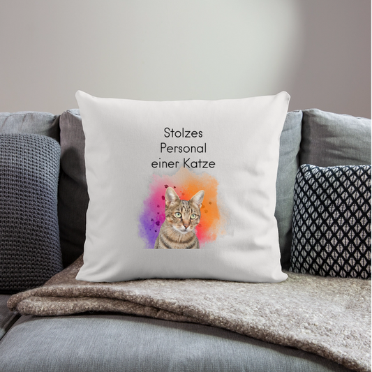 Pedro´s Kissen Stolzes Personal einer Katze Black Edition - Naturweiß 