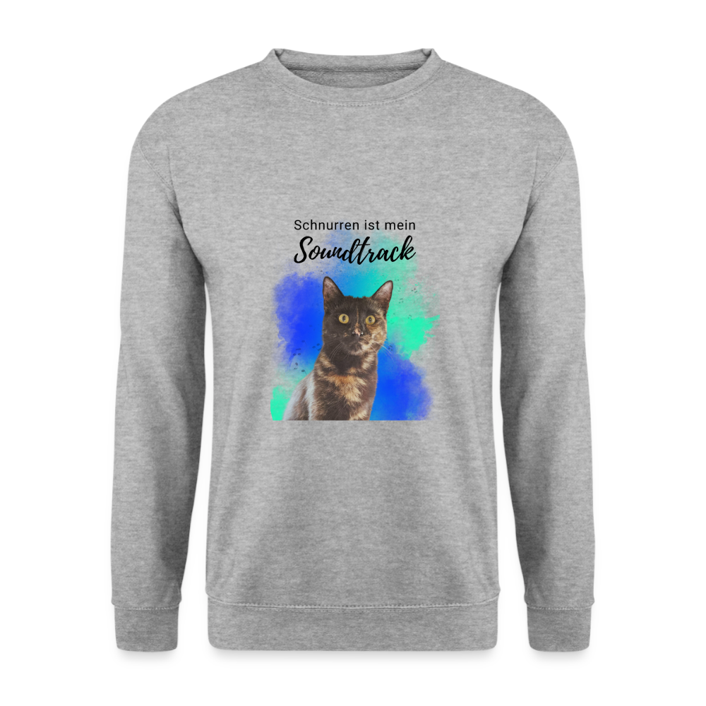 Nala's Classic Pullover Schnurren ist mein Soundtrack Black Edition - Weißgrau meliert