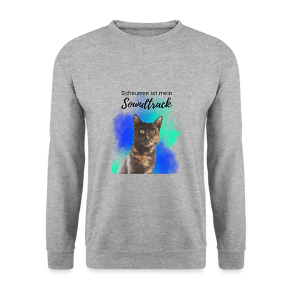 Nala's Classic Pullover Schnurren ist mein Soundtrack Black Edition - Weißgrau meliert