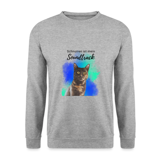 Nala's Classic Pullover Schnurren ist mein Soundtrack Black Edition - Weißgrau meliert