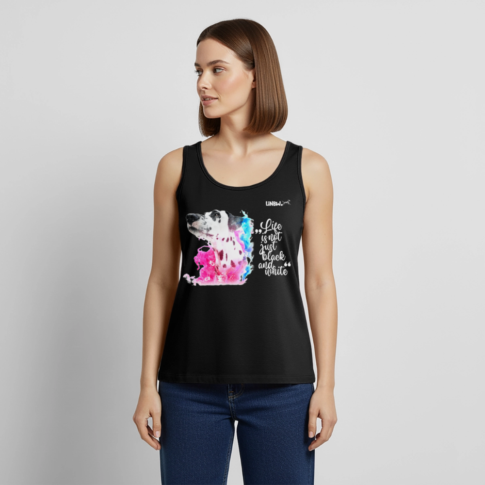 Boa´s Tank Top Premium Splash Life is not just black and white Edition White - Schwarz