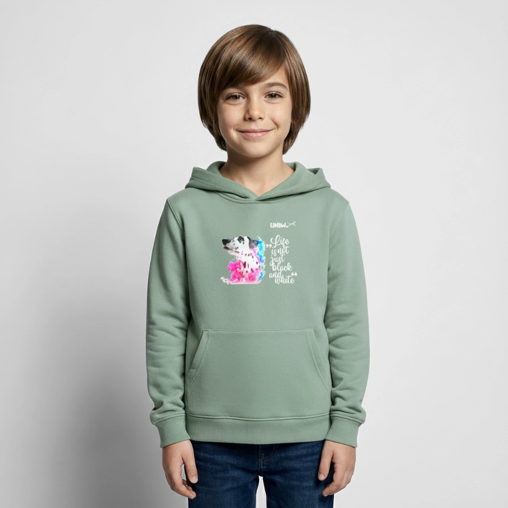 Boa's Hoodie Splash Life is not just black and white Edition White - Graugrün