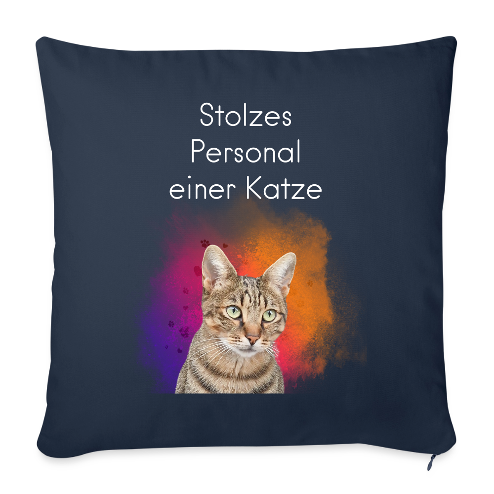 Pedro´s Kissen Stolzes Personal einer Katze White Edition - Navy