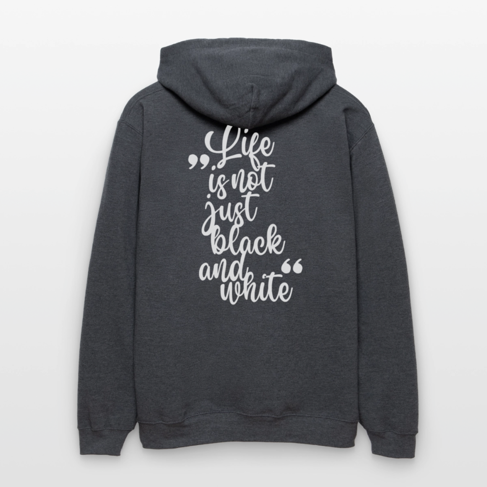 LiNBW. Crew Hoodie White Edition Life is not just black and white - Dunkelgrau meliert