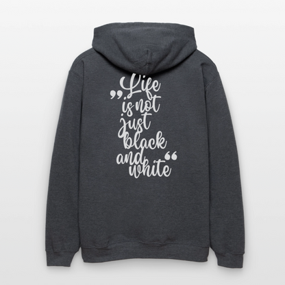 LiNBW. Crew Hoodie White Edition Life is not just black and white - Dunkelgrau meliert