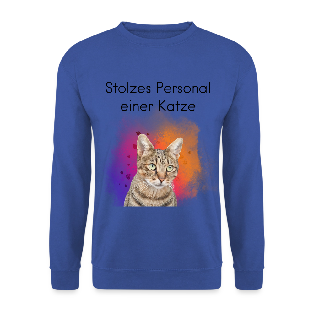 Pedro's Classic Pullover Stolzes Personal einer Katze Black Edition - Royalblau