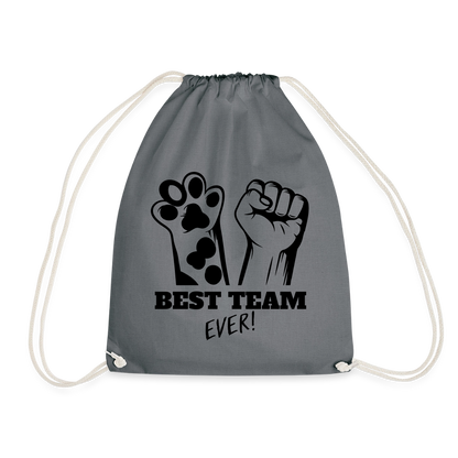 Best Team Ever Turnbeutel Black Edition - Grau