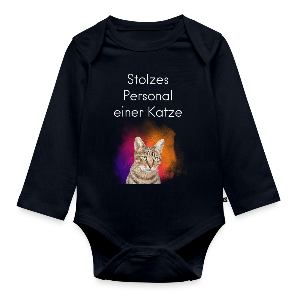 Pedro´s Langarm-Body Stolzes Personal einer Katze White Edition - LiNBW.