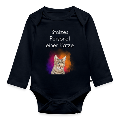 Pedro´s Langarm-Body Stolzes Personal einer Katze White Edition - LiNBW.