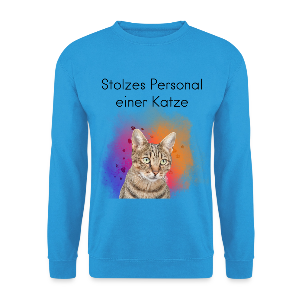 Pedro's Classic Pullover Stolzes Personal einer Katze Black Edition - Meeresblau