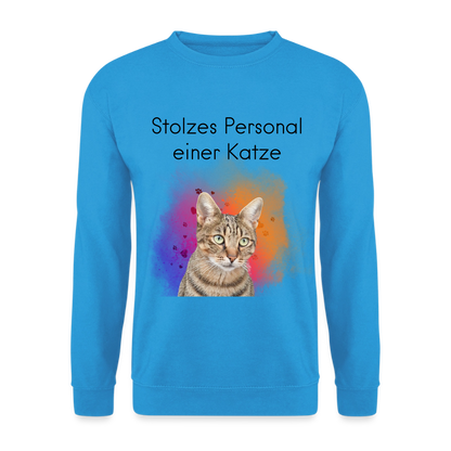 Pedro's Classic Pullover Stolzes Personal einer Katze Black Edition - Meeresblau