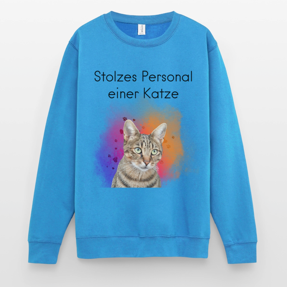Pedro's Classic Pullover Stolzes Personal einer Katze Black Edition - Meeresblau