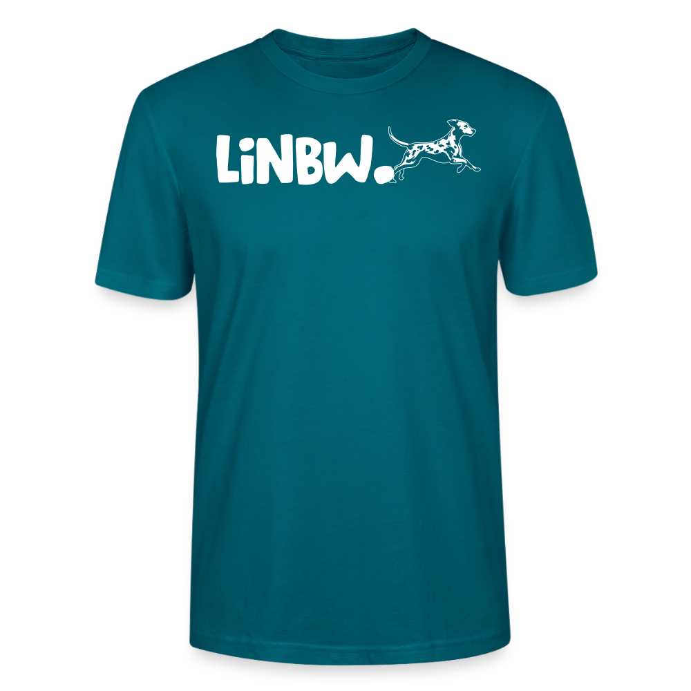 LiNBW. Unisex T-Shirt Premium Crew White Edition Life is not just black and white - Ozeanblau