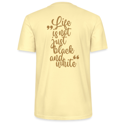 LiNBW. Unisex T-Shirt Premium Crew Brown Edition Life is not just black and white - Creme