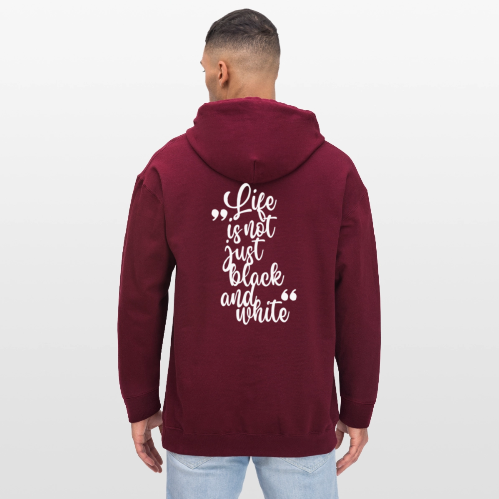 LiNBW. Crew Hoodie White Edition Life is not just black and white - Maroon