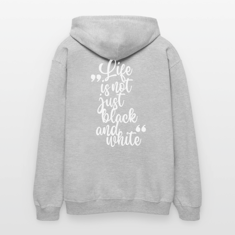 LiNBW. Crew Hoodie White Edition Life is not just black and white - Hellgrau meliert