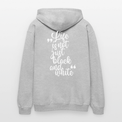 LiNBW. Crew Hoodie White Edition Life is not just black and white - Hellgrau meliert