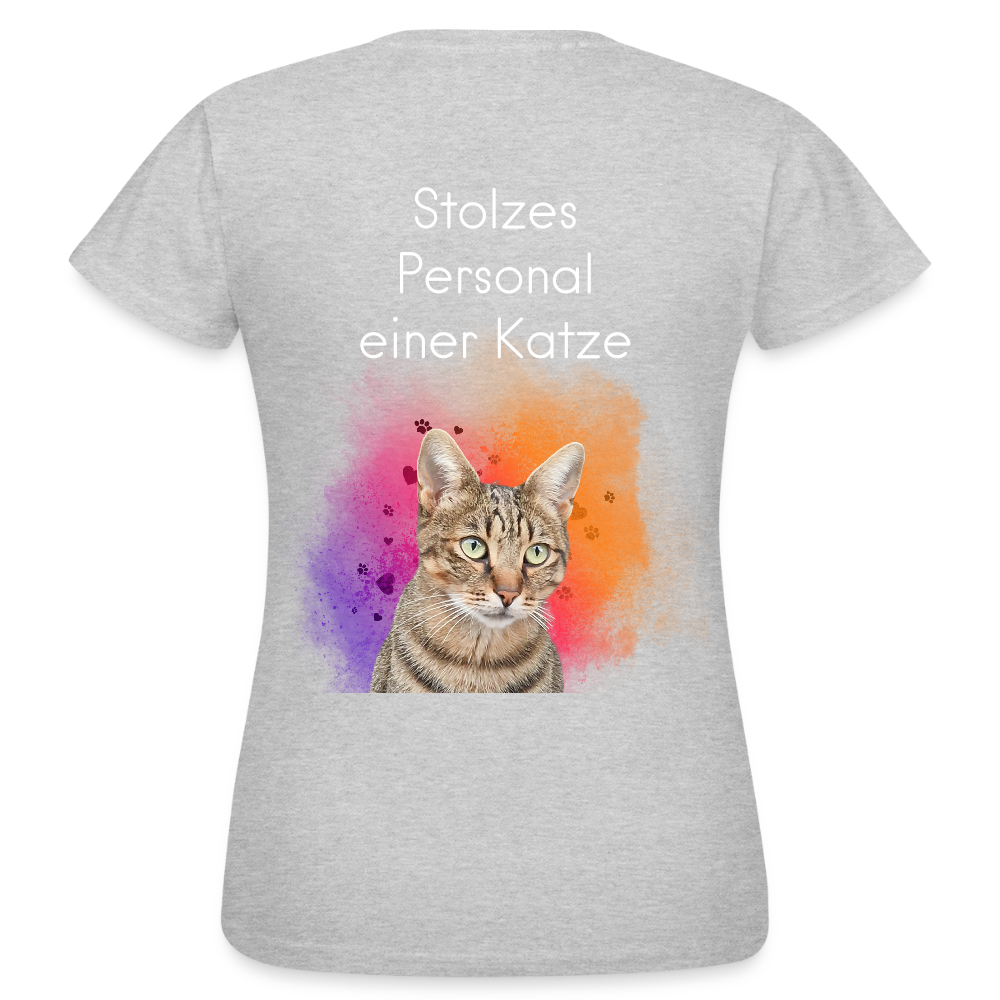 Pedro's T-Shirt CAT MOM Stolzes Personal einer Katze White Edition - Grau meliert