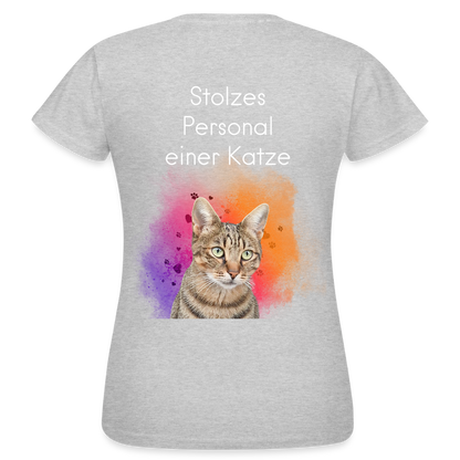 Pedro's T-Shirt CAT MOM Stolzes Personal einer Katze White Edition - Grau meliert