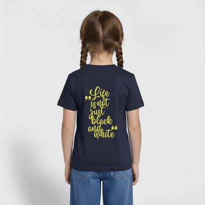 LiNBW. Crew T-Shirt Yellow Edition Life is not just black and white - Navy