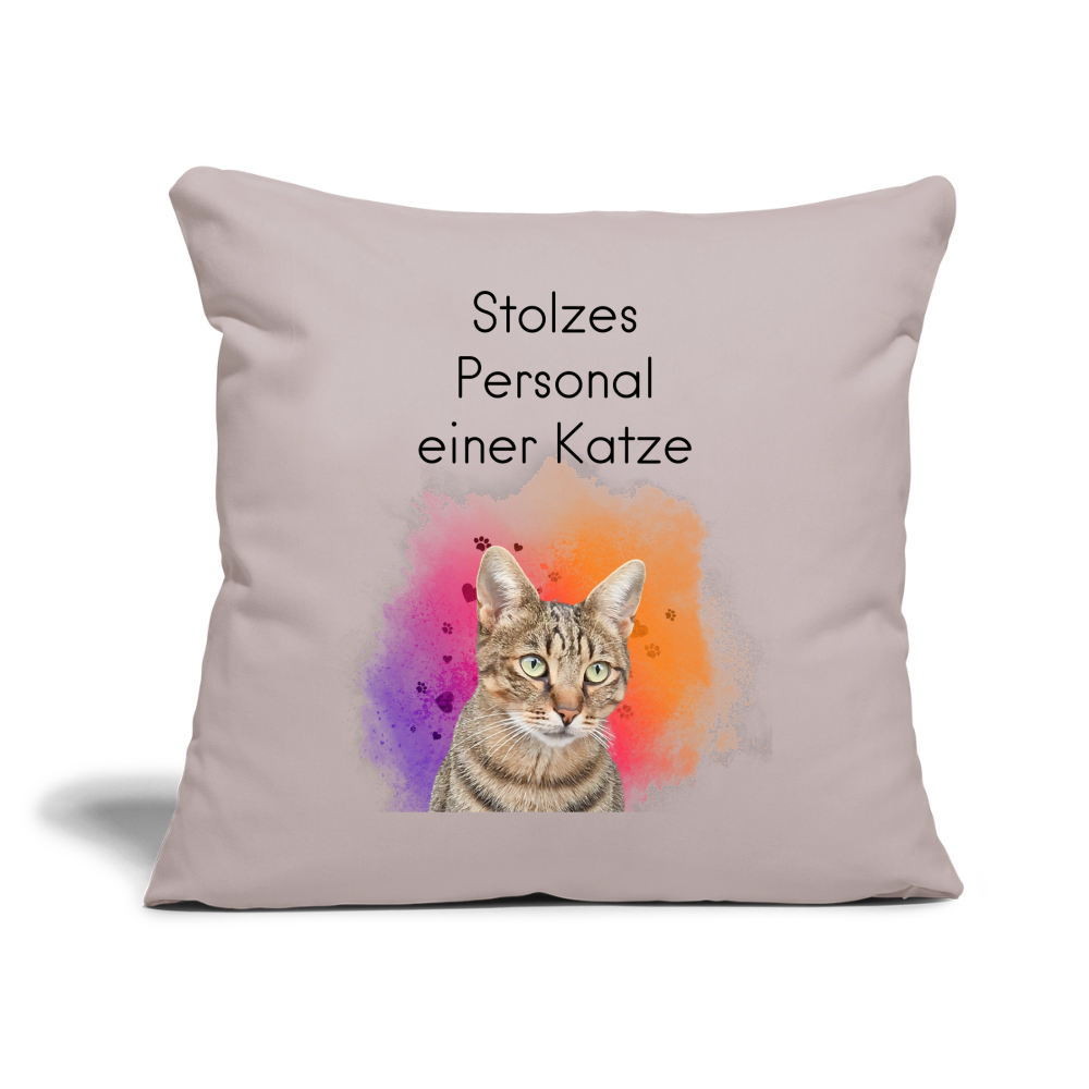 Pedro´s Kissen Stolzes Personal einer Katze Black Edition - helles Taupe