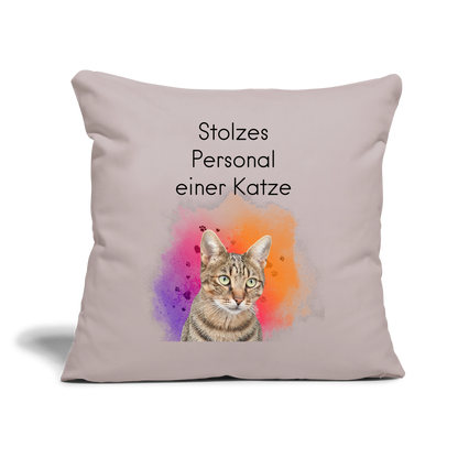 Pedro´s Kissen Stolzes Personal einer Katze Black Edition - helles Taupe