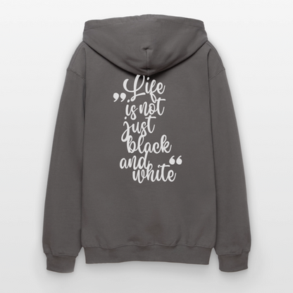 LiNBW. Crew Hoodie White Edition Life is not just black and white - Dunkelgrau