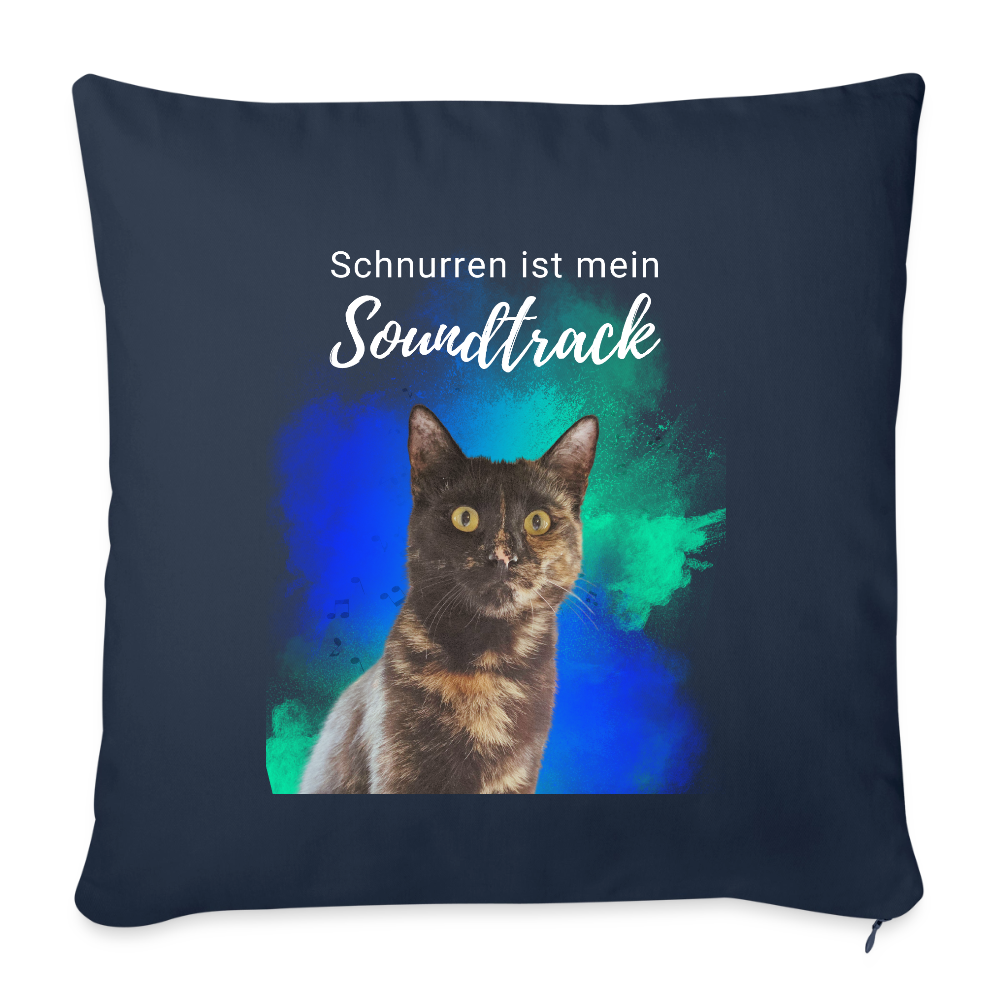 Nala´s Kissen Schnurren ist mein Soundtrack White Edition - Navy