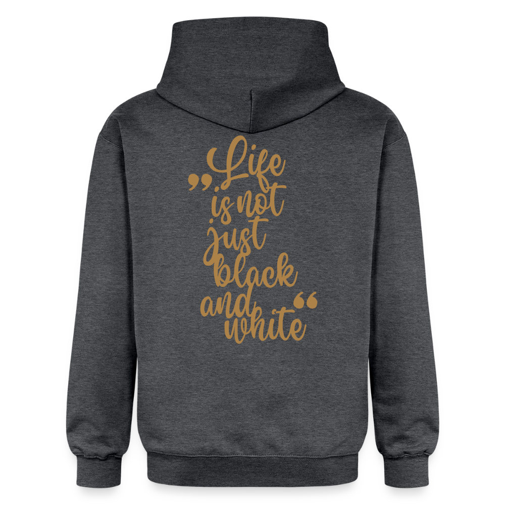LiNBW. Crew Hoodie Brown Edition Life is not just black and white - Dunkelgrau meliert