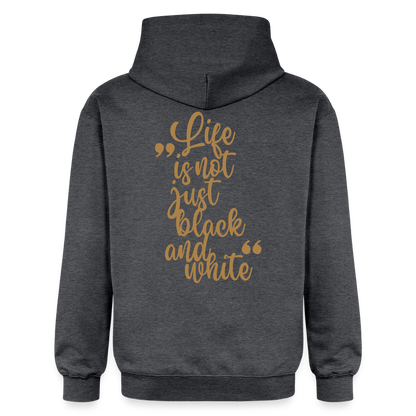 LiNBW. Crew Hoodie Brown Edition Life is not just black and white - Dunkelgrau meliert