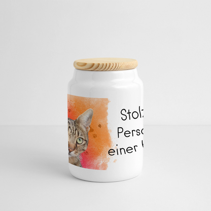 Pedro´s Keksdose Stolzes Personal einer Katze - Weiß
