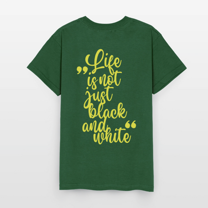 LiNBW. Crew T-Shirt Yellow Edition Life is not just black and white - Flaschengrün