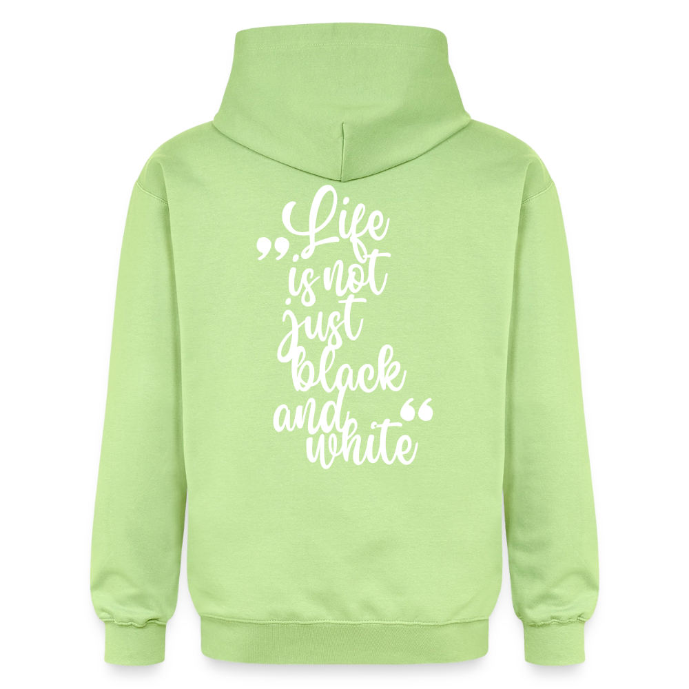 LiNBW. Crew Hoodie White Edition Life is not just black and white - Pistazie