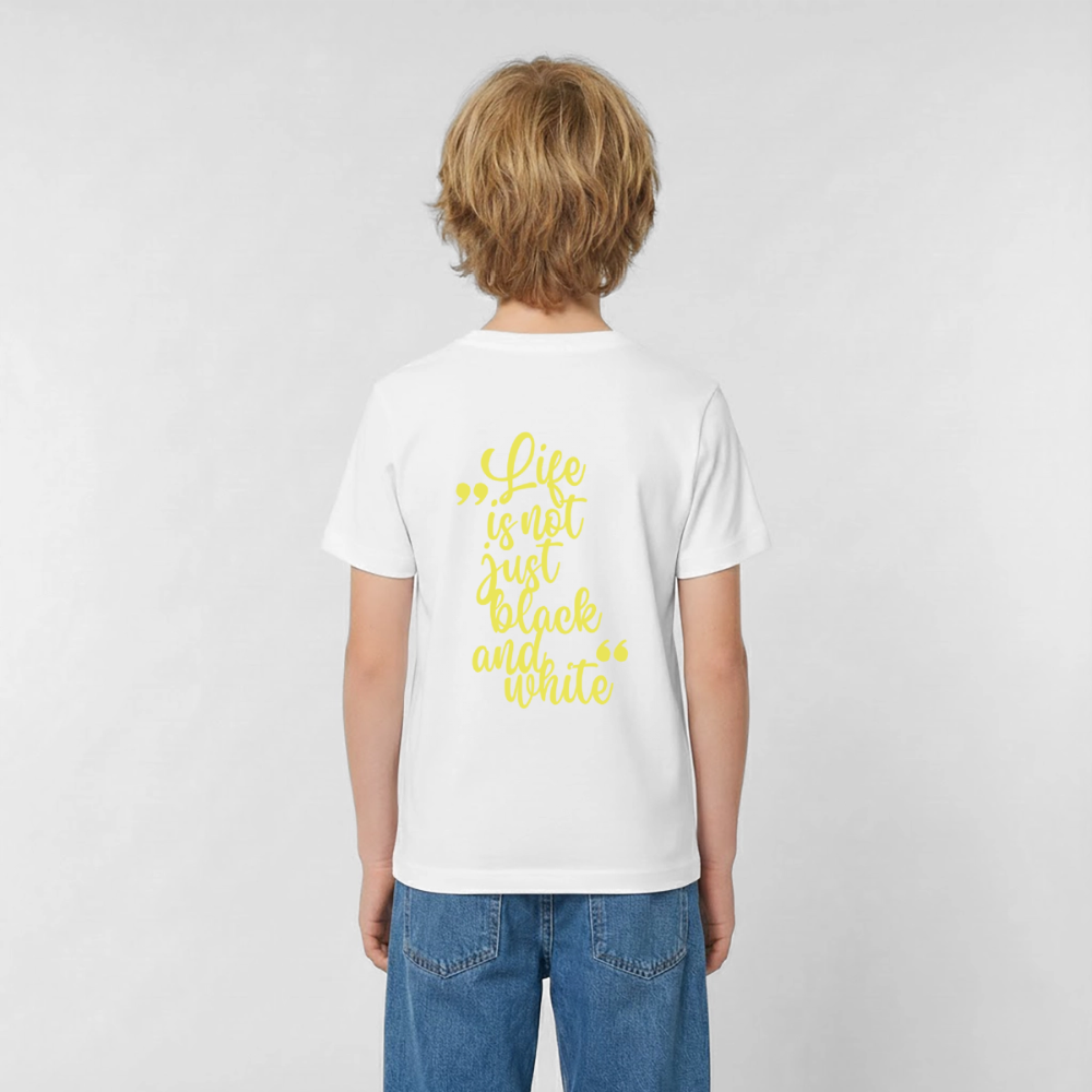 LiNBW. Crew T-Shirt Yellow Edition Life is not just black and white - Weiß