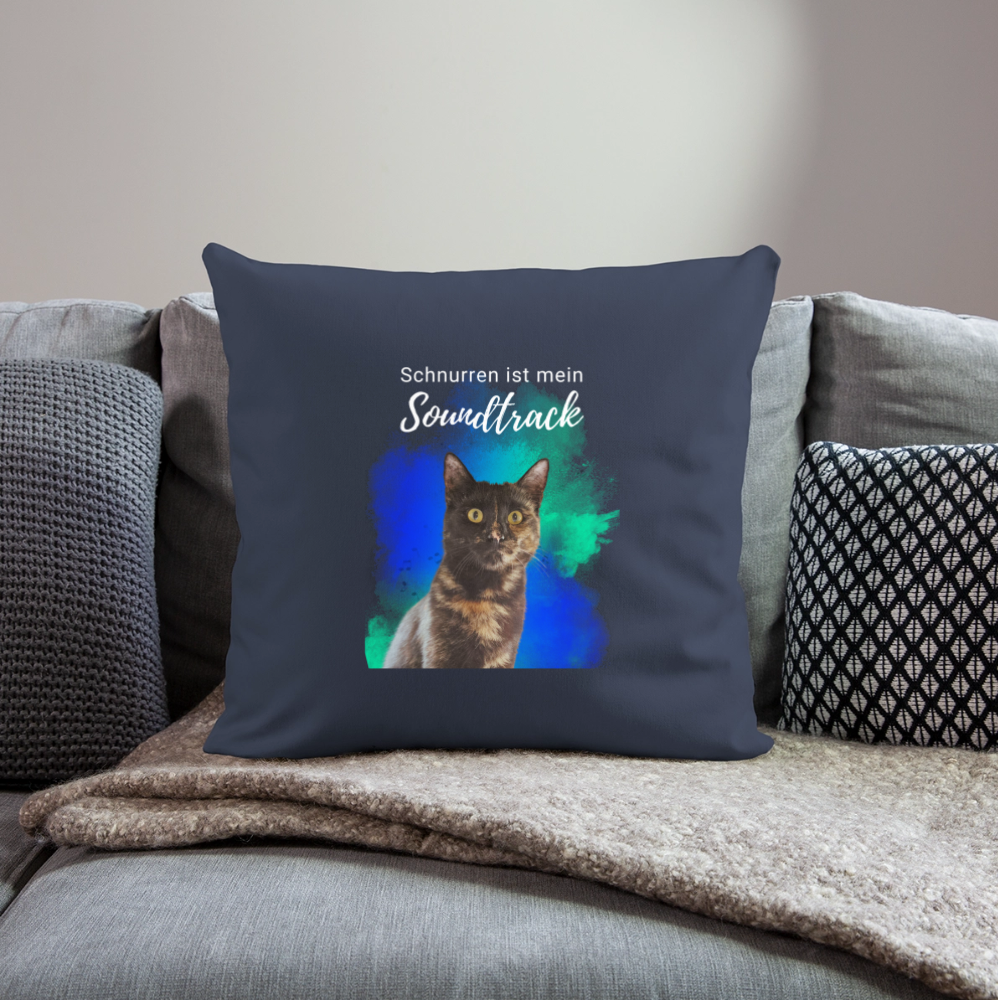 Nala´s Kissen Schnurren ist mein Soundtrack White Edition - Navy
