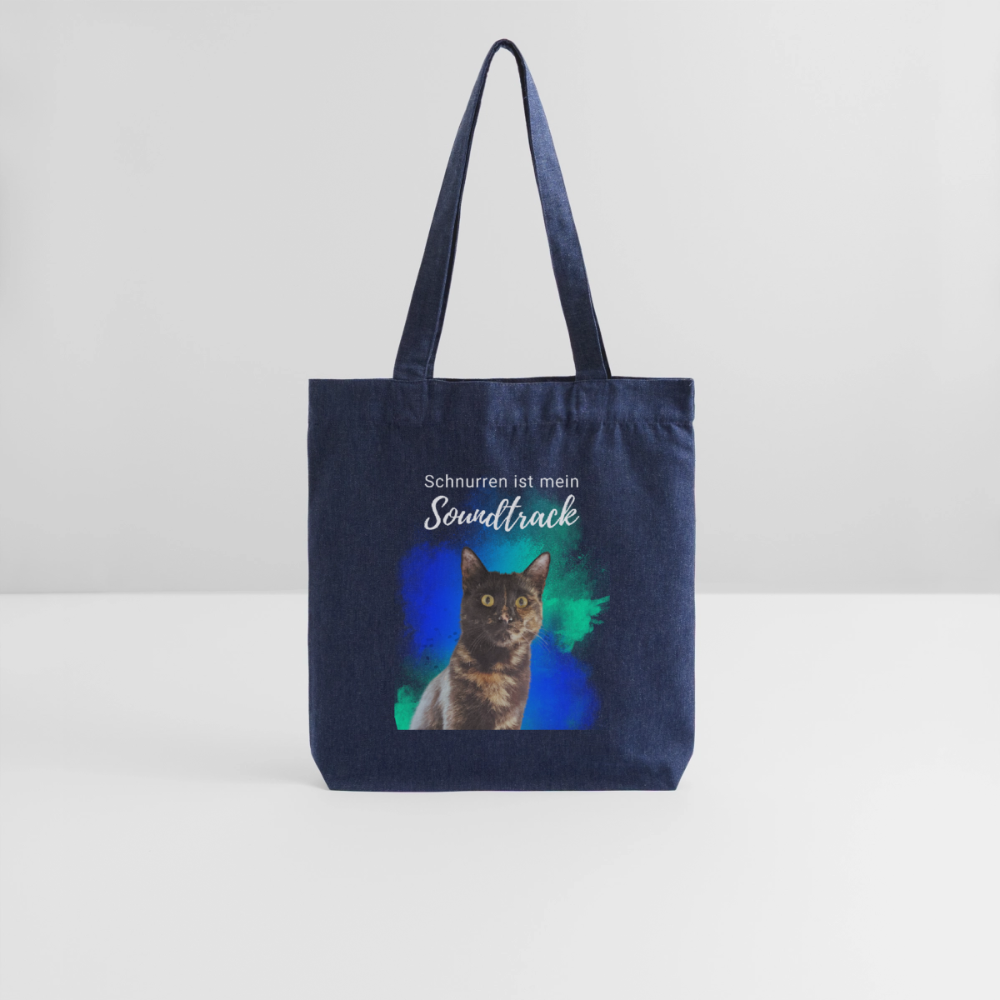 Nala´s Stoffbeutel Schnurren ist mein Soundtrack White Edition - melange Blue