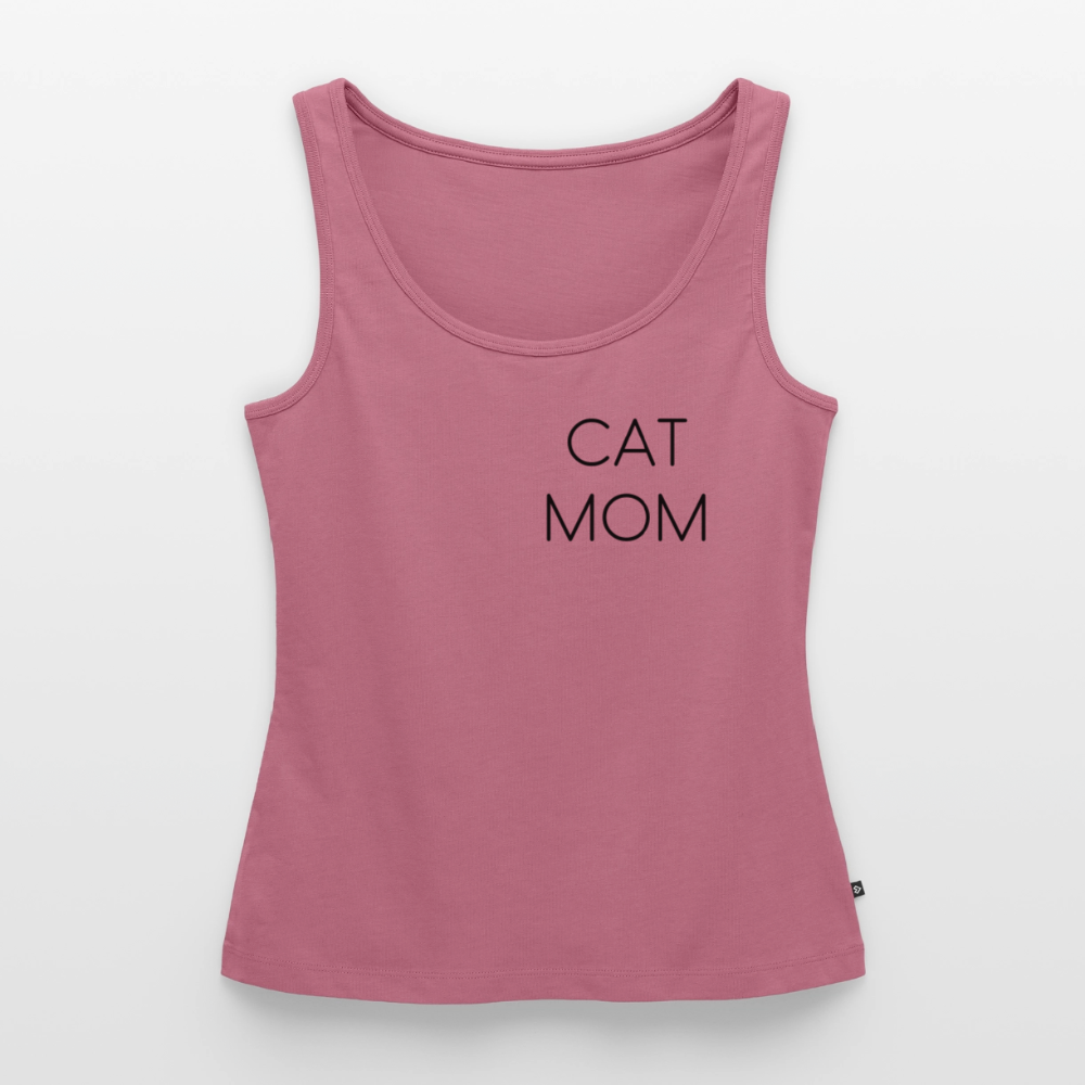 CAT MOM | Damen-Tanktop mit schwarzem Schriftzug - Mauve